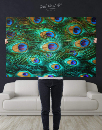 Peacock Feathers Canvas Wall Art - image 4