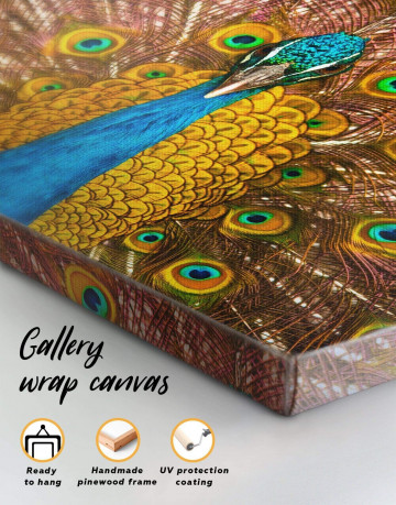 3 Panels Gold Peacock Canvas Wall Art - image 1