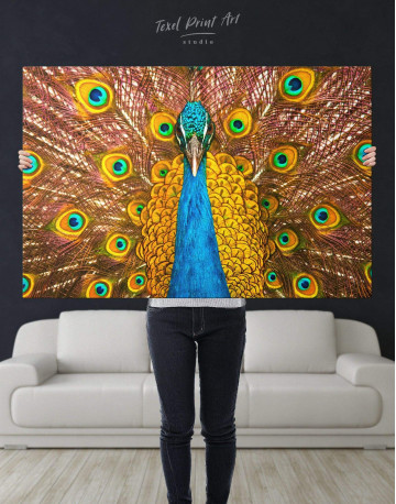 Gold Peacock Canvas Wall Art - image 1