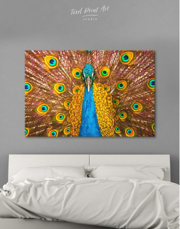 Gold Peacock Canvas Wall Art