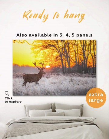 Wild Deer in Forest Canvas Wall Art