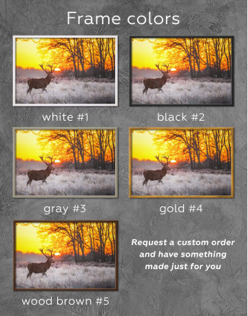 Framed Wild Deer in Forest Canvas Wall Art - image 3