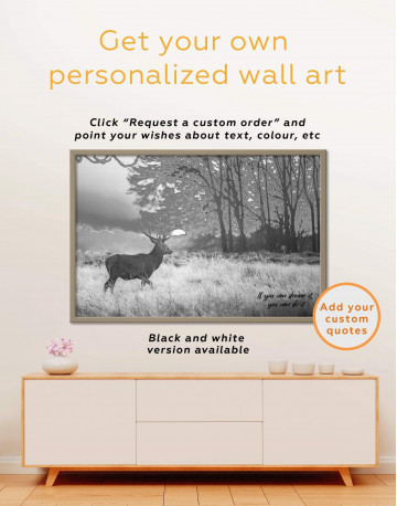 Framed Wild Deer in Forest Canvas Wall Art - image 1