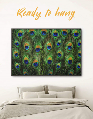 Framed Abstract Peacock Feathers Canvas Wall Art
