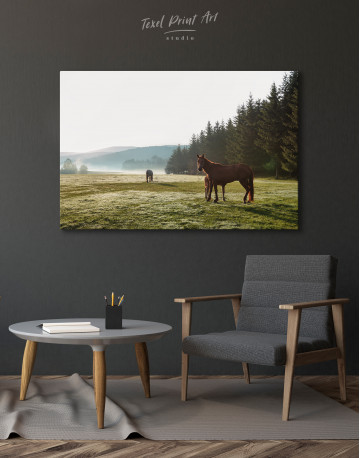 Landscape with Horses in the Field Canvas Wall Art - image 6