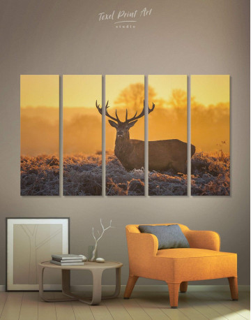 5 Pieces Wild Stag Canvas Wall Art