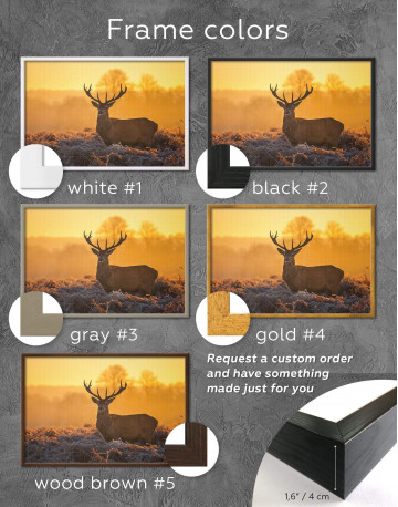 Framed Wild Stag Canvas Wall Art - image 3