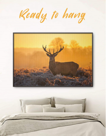 Framed Wild Stag Canvas Wall Art