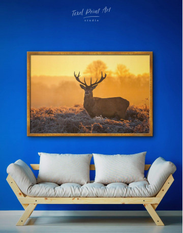 Framed Wild Stag Canvas Wall Art - image 4