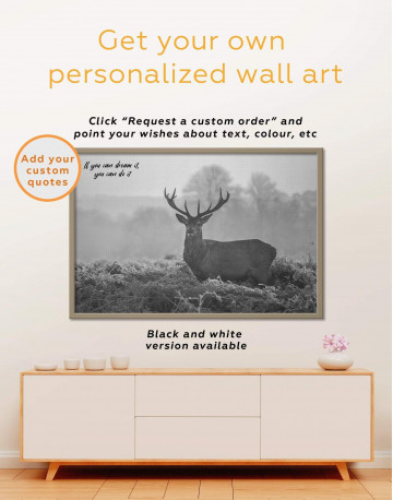 Framed Wild Stag Canvas Wall Art - image 1