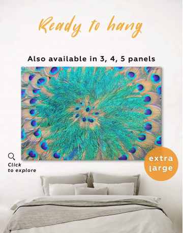 Abstract Peacock Teal Feathers Canvas Wall Art