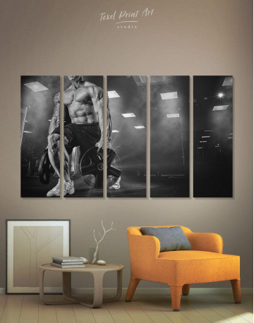 5 Pieces Black and White Sportsman Canvas Wall Art