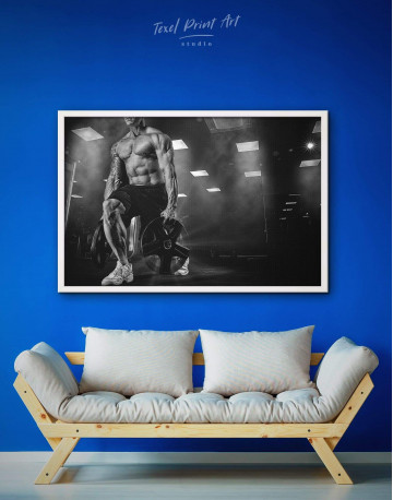 Framed Black and White Sportsman Canvas Wall Art - image 1