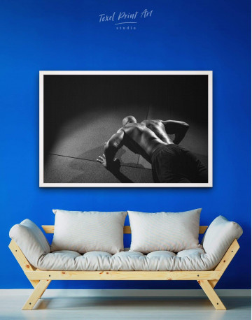 Framed Black and White Home Gym Canvas Wall Art - image 1