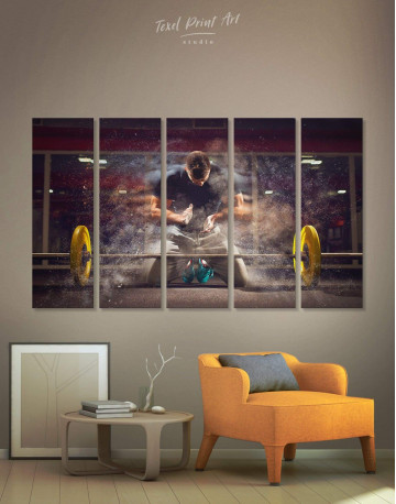 5 Panel Gym Weightlifting Canvas Wall Art