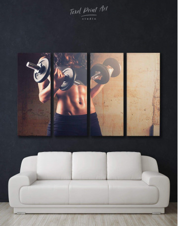 4 Pieces Fitness Girl Gym Sports Canvas Wall Art