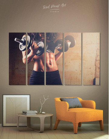 5 Pieces Fitness Girl Gym Sports Canvas Wall Art