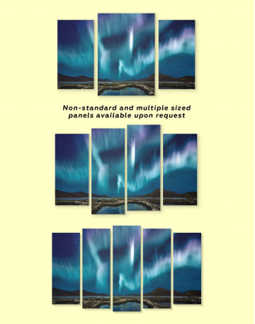 3 Pieces Night Sky Aurora Borealis Canvas Wall Art - image 3