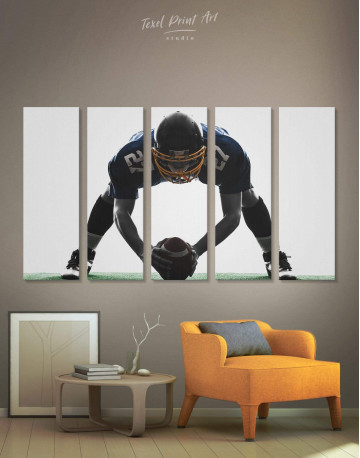 5 Panels American Football Player Canvas Wall Art