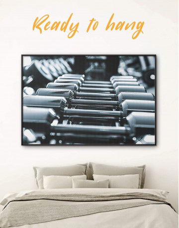 Framed Gym with Dumbbells Canvas Wall Art