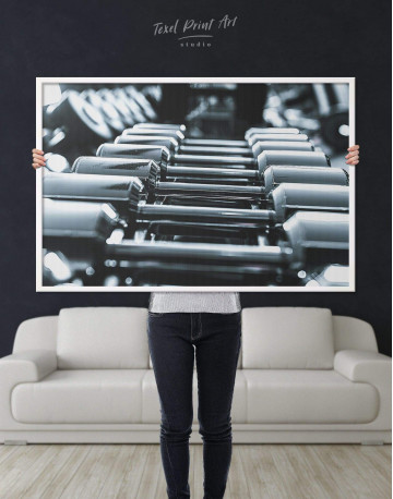 Framed Gym with Dumbbells Canvas Wall Art - image 2