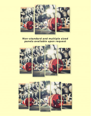 4 Panels Barbell Gym Canvas Wall Art - image 3