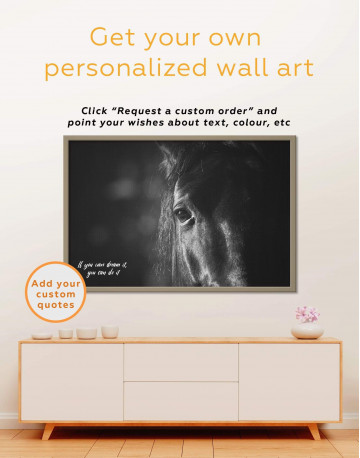 Framed Black Horse Canvas Wall Art - image 4