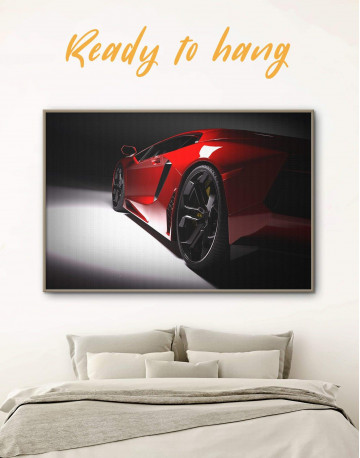 Framed Red Lamborghini Canvas Wall Art