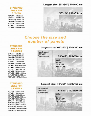 5 Panels Calgary Skyline Canvas Wall Art - image 2