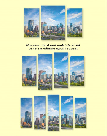 5 Panels Calgary Skyline Canvas Wall Art - image 3