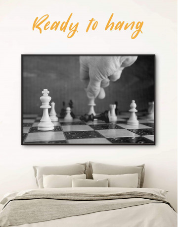 Framed Chess Game Canvas Wall Art