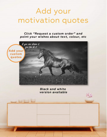 5 Panels Running Black Horse Canvas Wall Art - image 4