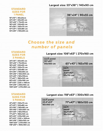 5 Panels Running Black Horse Canvas Wall Art - image 2