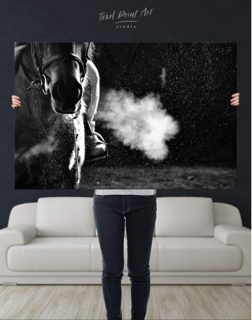 Black and White Horse Canvas Wall Art - image 4