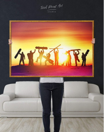 Framed Bright Snowboarding Canvas Wall Art - image 5