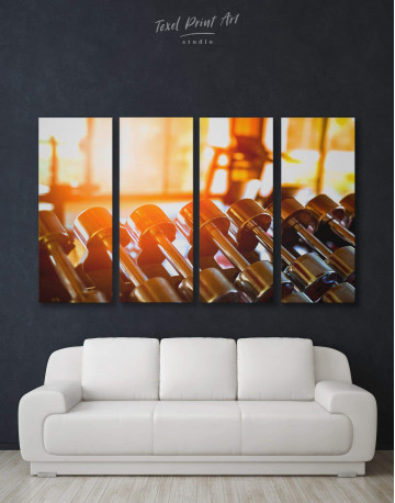 4 Panel Fitness Gym Canvas Wall Art