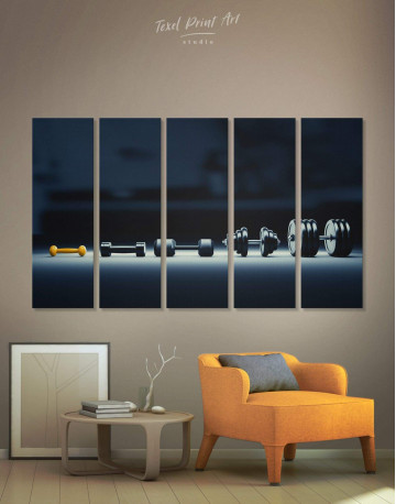 5 Pieces Dumbbells Canvas Wall Art