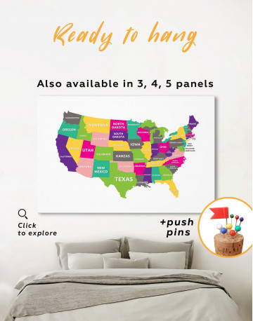 Push Pin USA Map Canvas Wall Art - image 2
