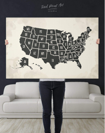 Modern USA Map Canvas Wall Art - image 5
