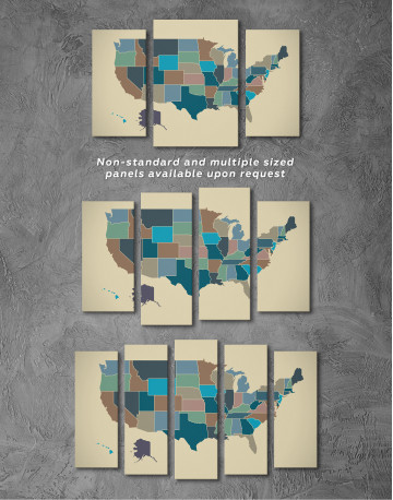 USA Abstract Map Canvas Wall Art - image 2
