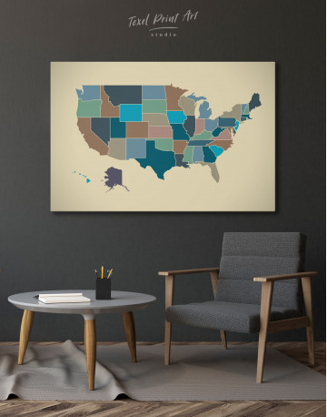 USA Abstract Map Canvas Wall Art - image 3
