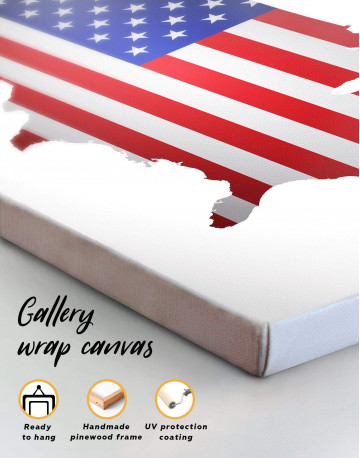 5 Piece Patriotic USA Map Canvas Wall Art - image 1