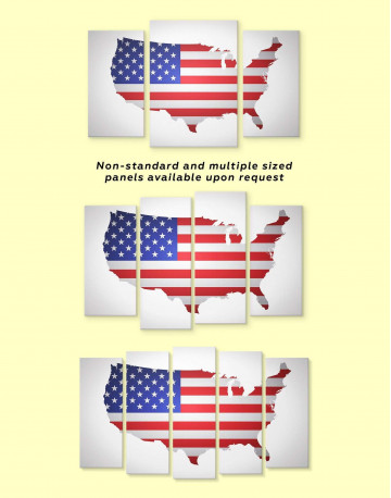 Patriotic USA Map Canvas Wall Art - image 2