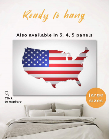 Patriotic USA Map Canvas Wall Art