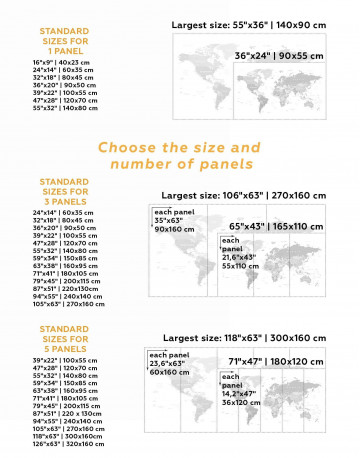 5 Panels Detailed Push Pin World Map Canvas Wall Art - image 4
