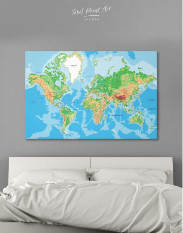 Physical Push Pin World Map Canvas Wall Art