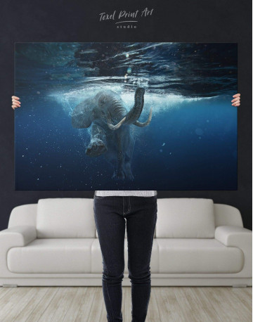 Underwater Elephant Canvas Wall Art - image 2