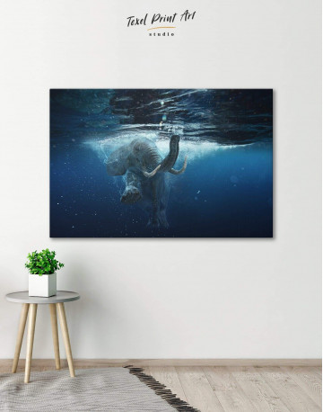 Underwater Elephant Canvas Wall Art - image 1