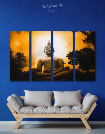 4 Pieces Buddha Spiritual Canvas Wall Art
