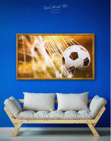 Framed Football Match Canvas Wall Art - image 1